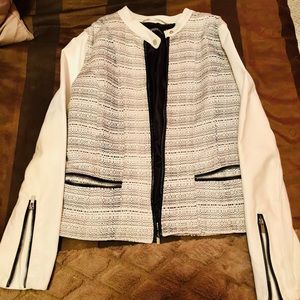 Express Black and White leather jacket